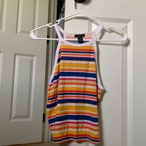M yellow, white, blue, and orange tank top from rue21.